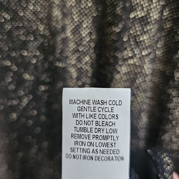 Notations Woman Top 3X Black Gold Sparkle 3/4 Sleeve Keyhole Neck Rhinestone - Picture 9 of 12